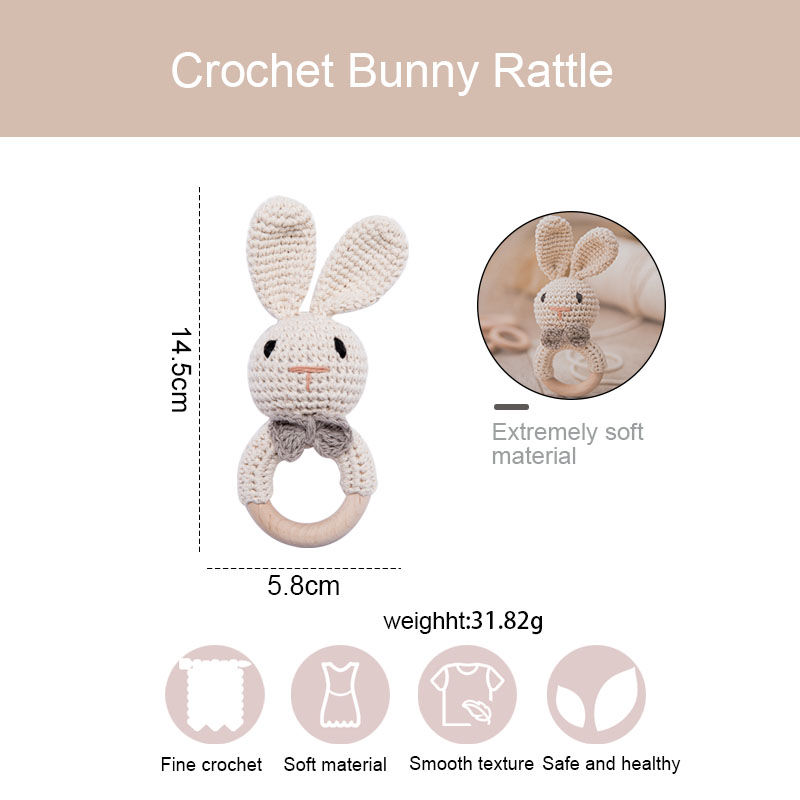 Thumbnail: BunnyRing™ Crochet Rattle Natural