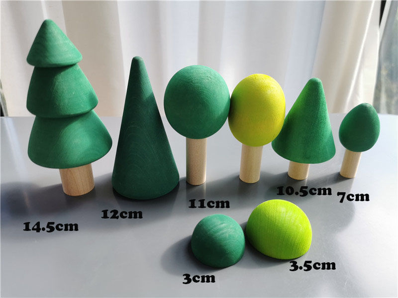 Thumbnail: Wood Montessori Toys Rainbow Stacking Bridge Cars Matryoshka Dolls Forest Trees 
