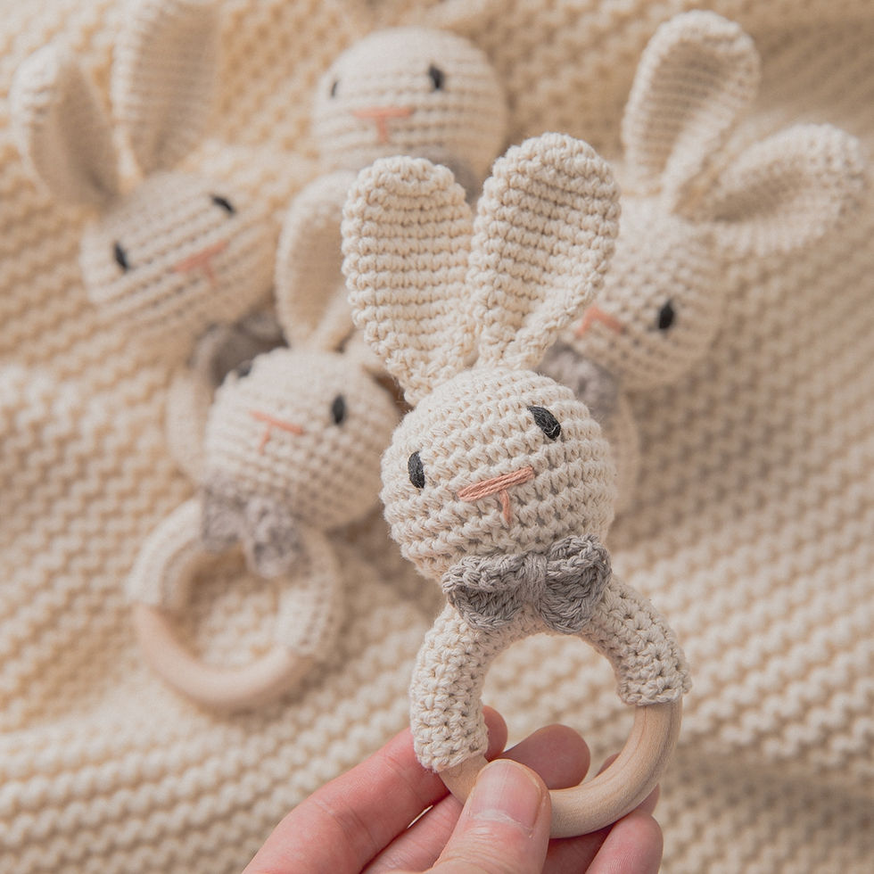 Thumbnail: BunnyRing™ Crochet Rattle Natural