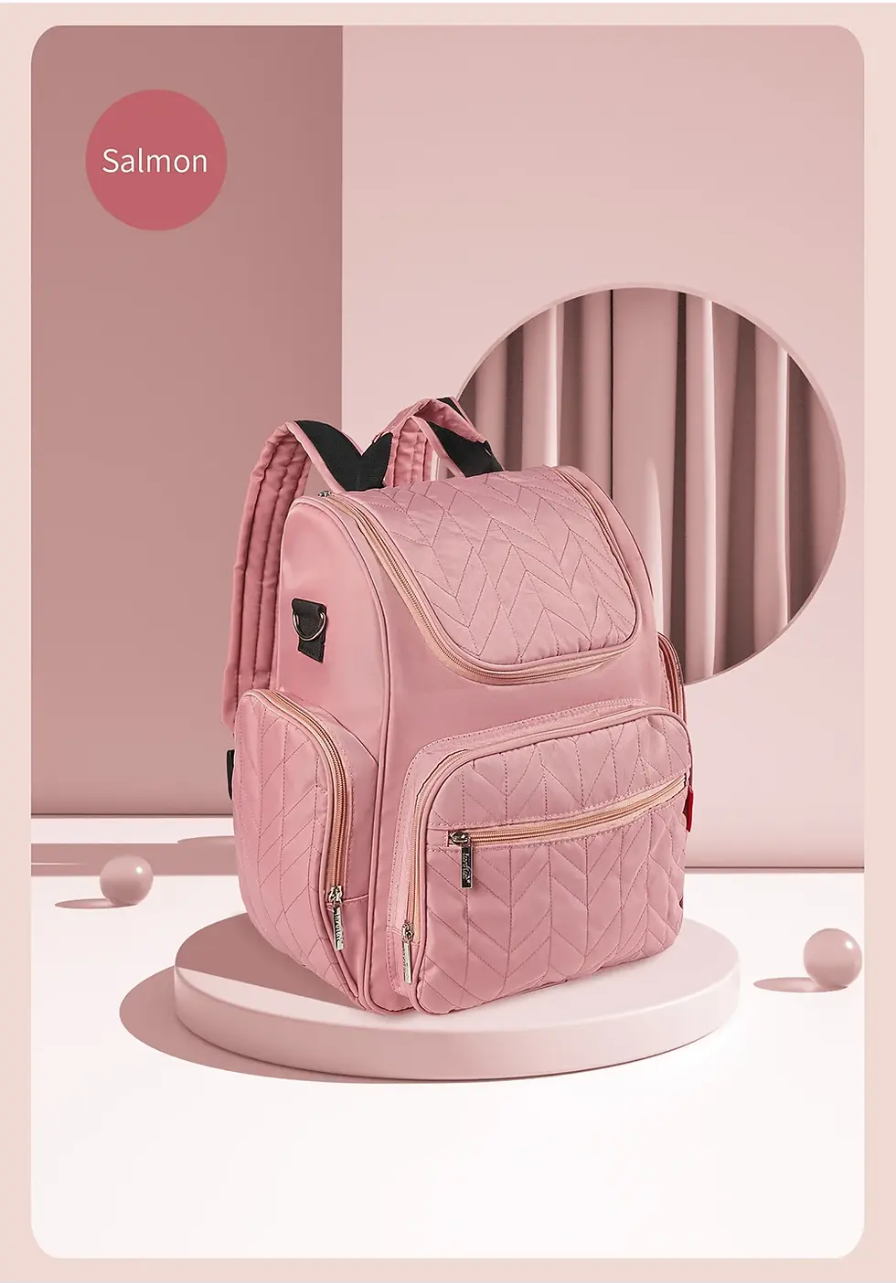 Thumbnail: UrbanParent™ Insular Quilted Diaper Backpack