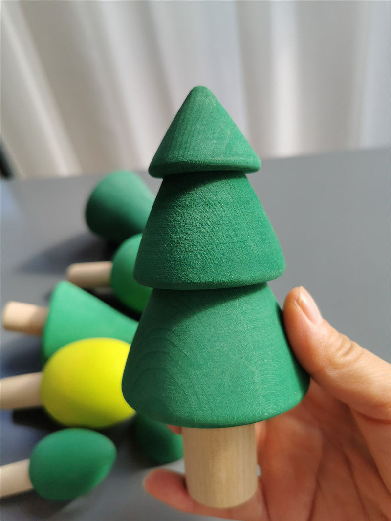 Thumbnail: Wood Montessori Toys Rainbow Stacking Bridge Cars Matryoshka Dolls Forest Trees 