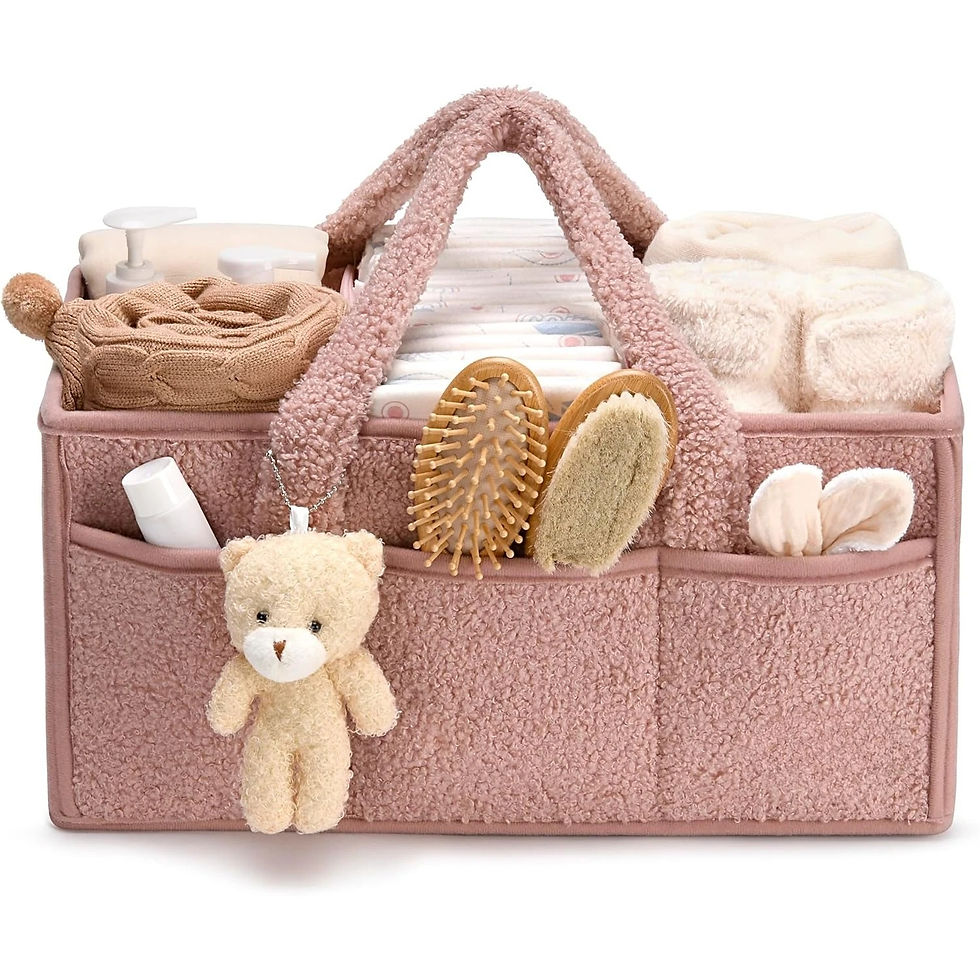 Thumbnail: BabyEssentials™ Plush Nursery Organizer Caddy in Dusty