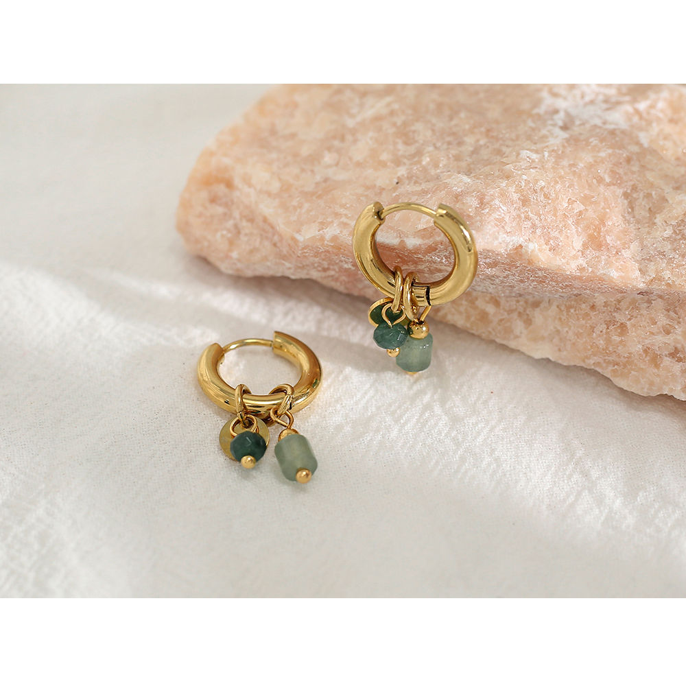 GemGarden™ Green Stone Huggie Earrings