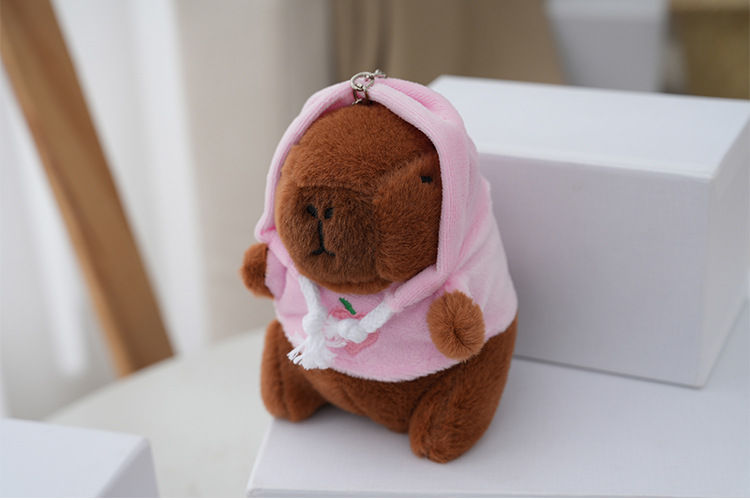 Thumbnail: FruitHood Capybara Plush Keychain