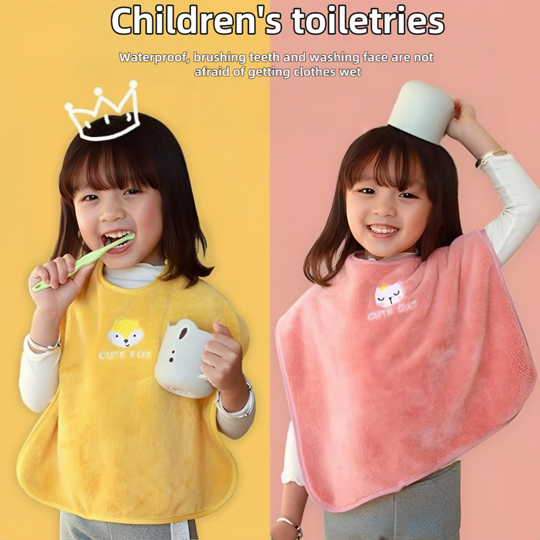 CuteFox™ Waterproof Toddler Bibs
