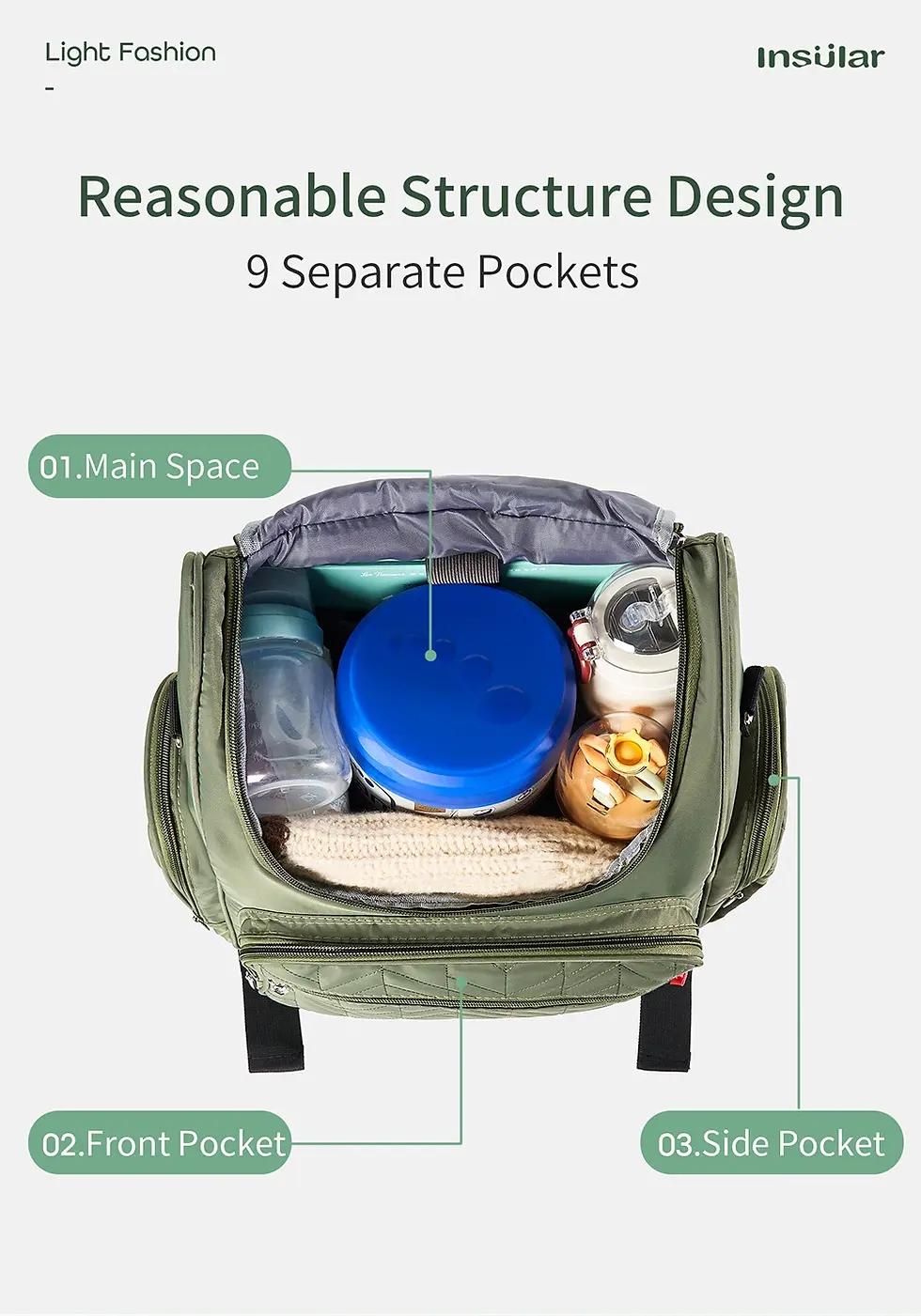 Thumbnail: UrbanParent™ Insular Quilted Diaper Backpack