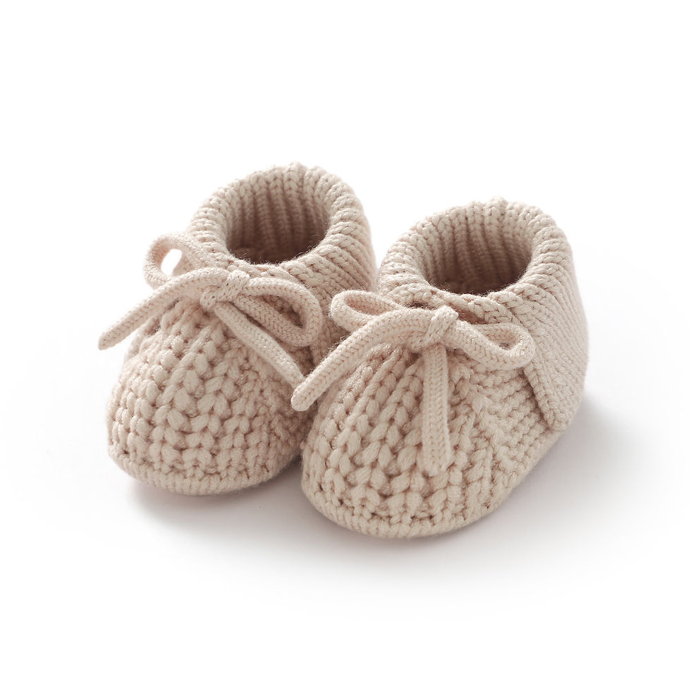 Thumbnail: LaceLove™ Knit Booties Beige
