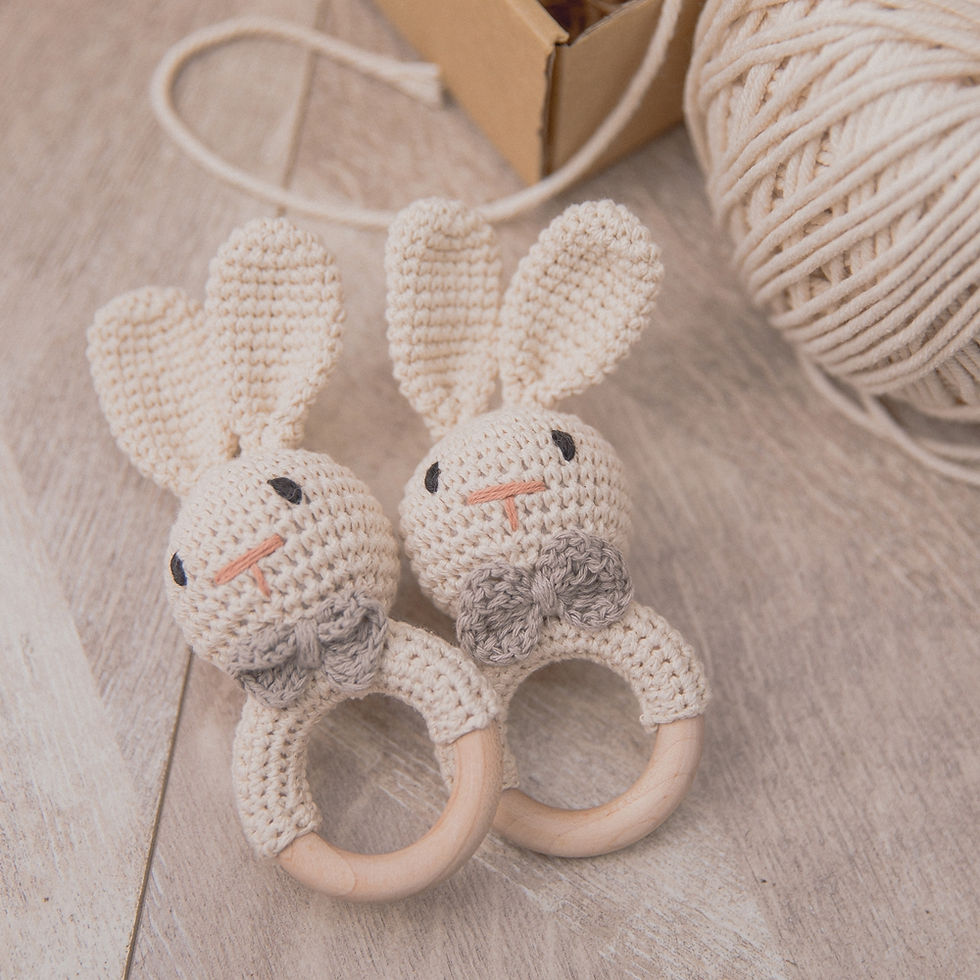 Thumbnail: BunnyRing™ Crochet Rattle Natural