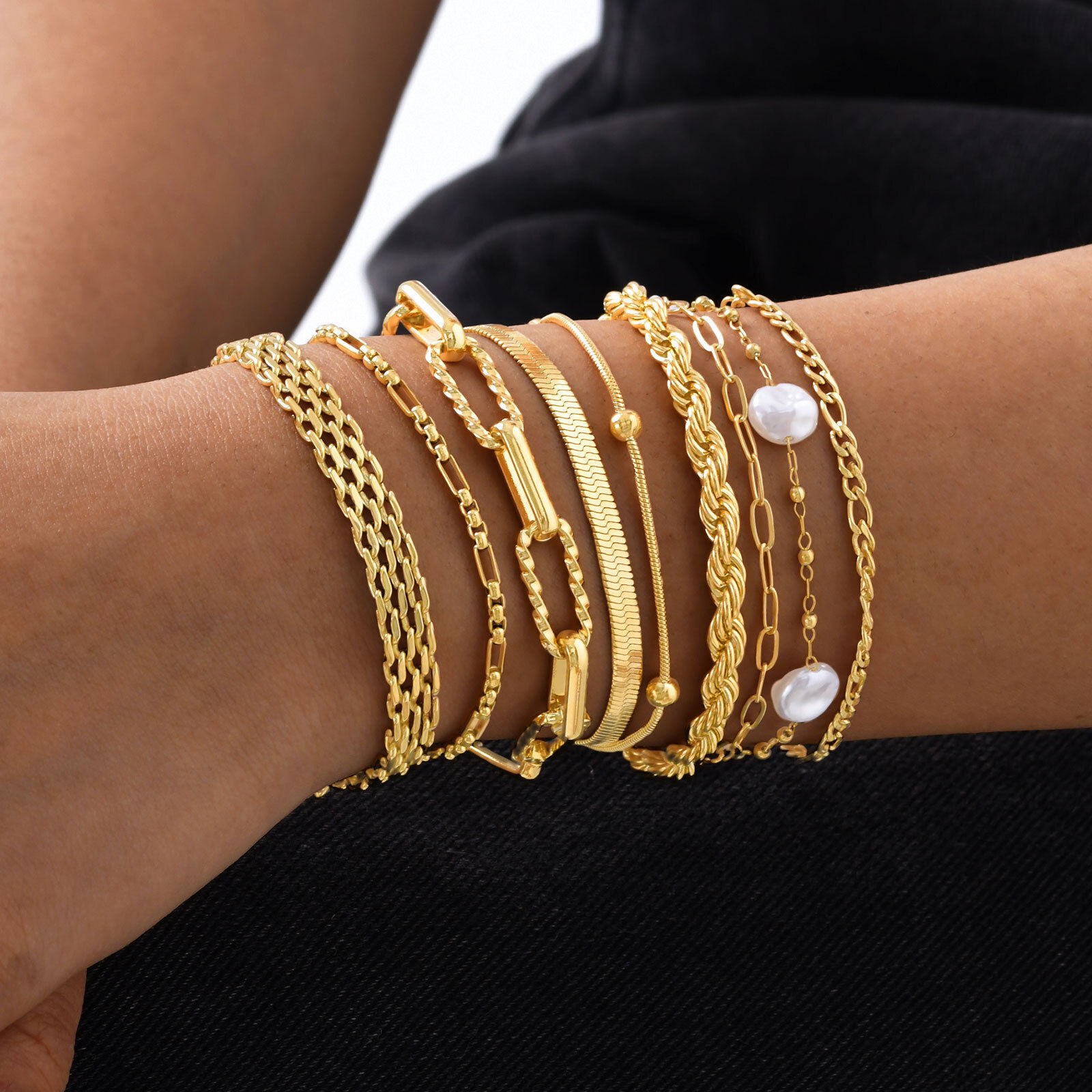 LuxeStack™ Gold Bracelet Collection