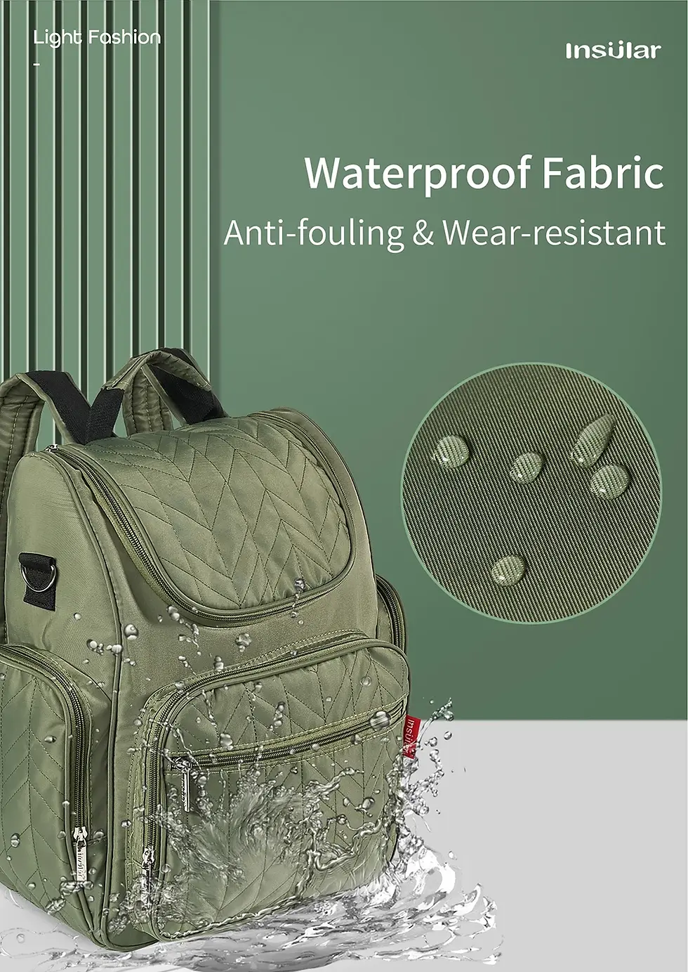 Thumbnail: UrbanParent™ Insular Quilted Diaper Backpack