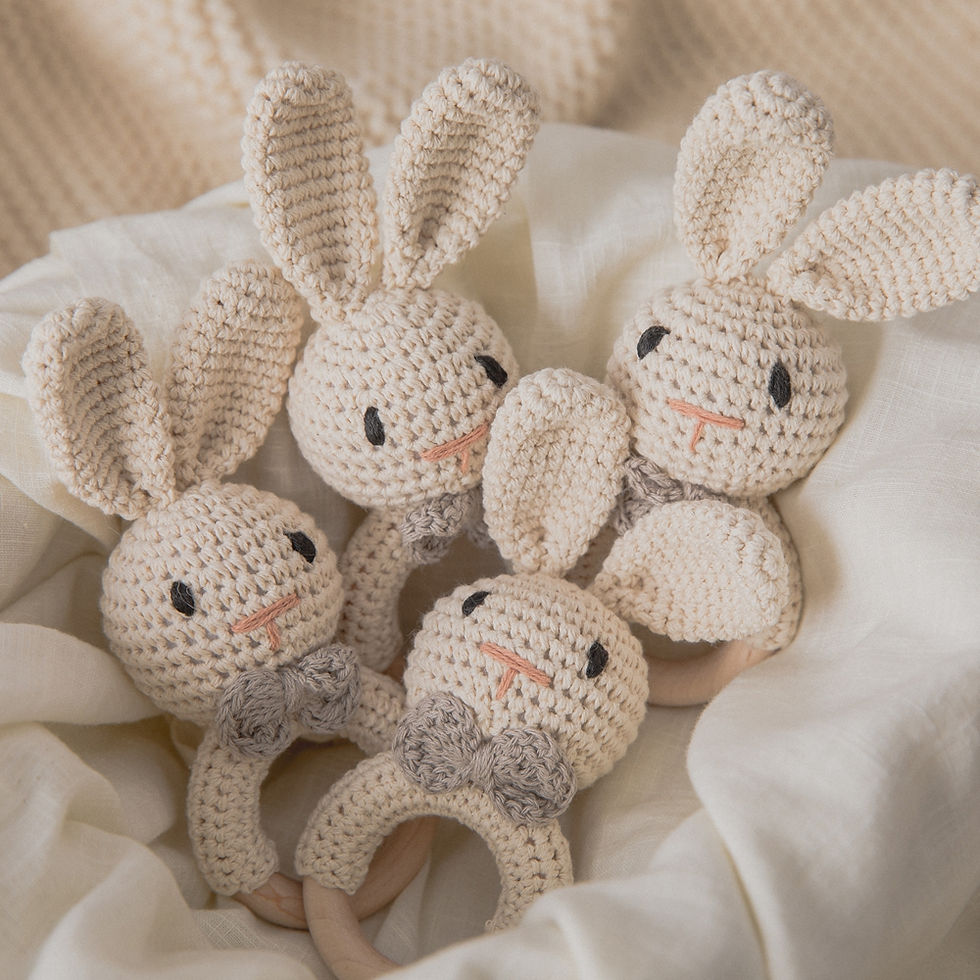Thumbnail: BunnyRing™ Crochet Rattle Natural