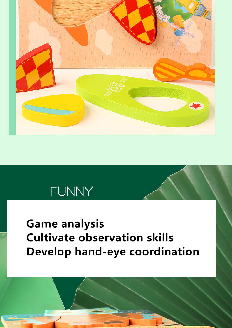 Thumbnail: Montessorri Toys Education Wooden 3D Puzzle Cartoon Animals Learning Cognition I
