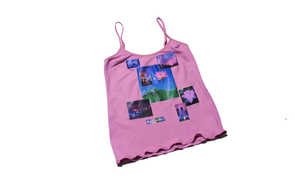 Thumbnail: CITY LOTUS PINK TANK W/LETTUCE HEM