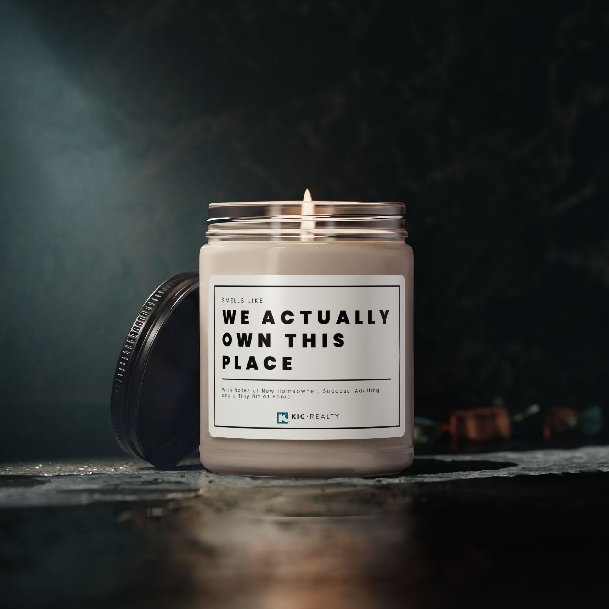 Scented Soy Candle — “We Actually Own This Place” Candle, 9 oz