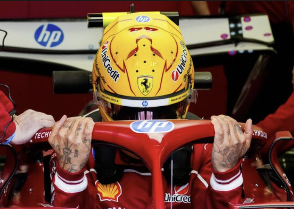2025 SCUDERIA FERRARI SIGNED 1/2 sized HELMET - LEWIS HAMILTON