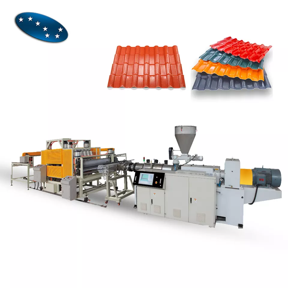 Plastic glazed tile production line machine