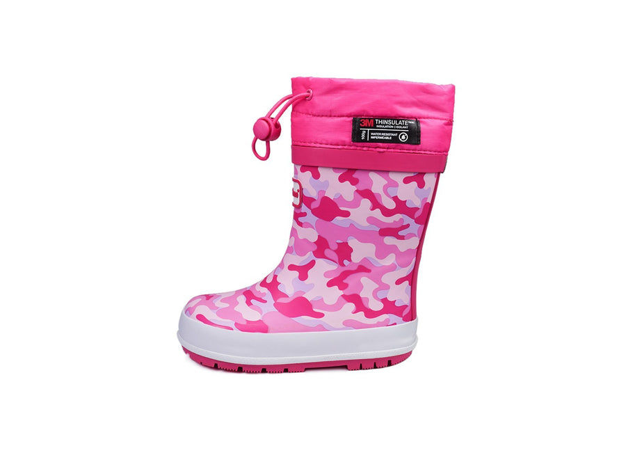 Thumbnail: Toe Zone Lucy Girls Wellingtons in Pink Camo with Fleece Lining