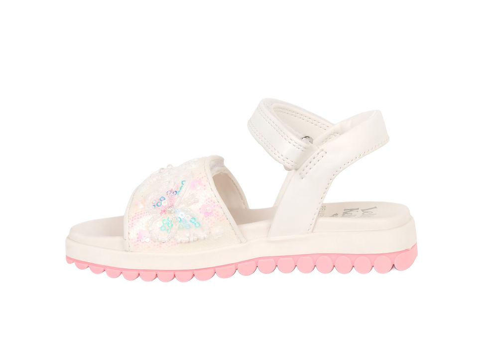 Thumbnail: Lelli Kelly Emerald Sandal in Bianco with Butterfly decorations