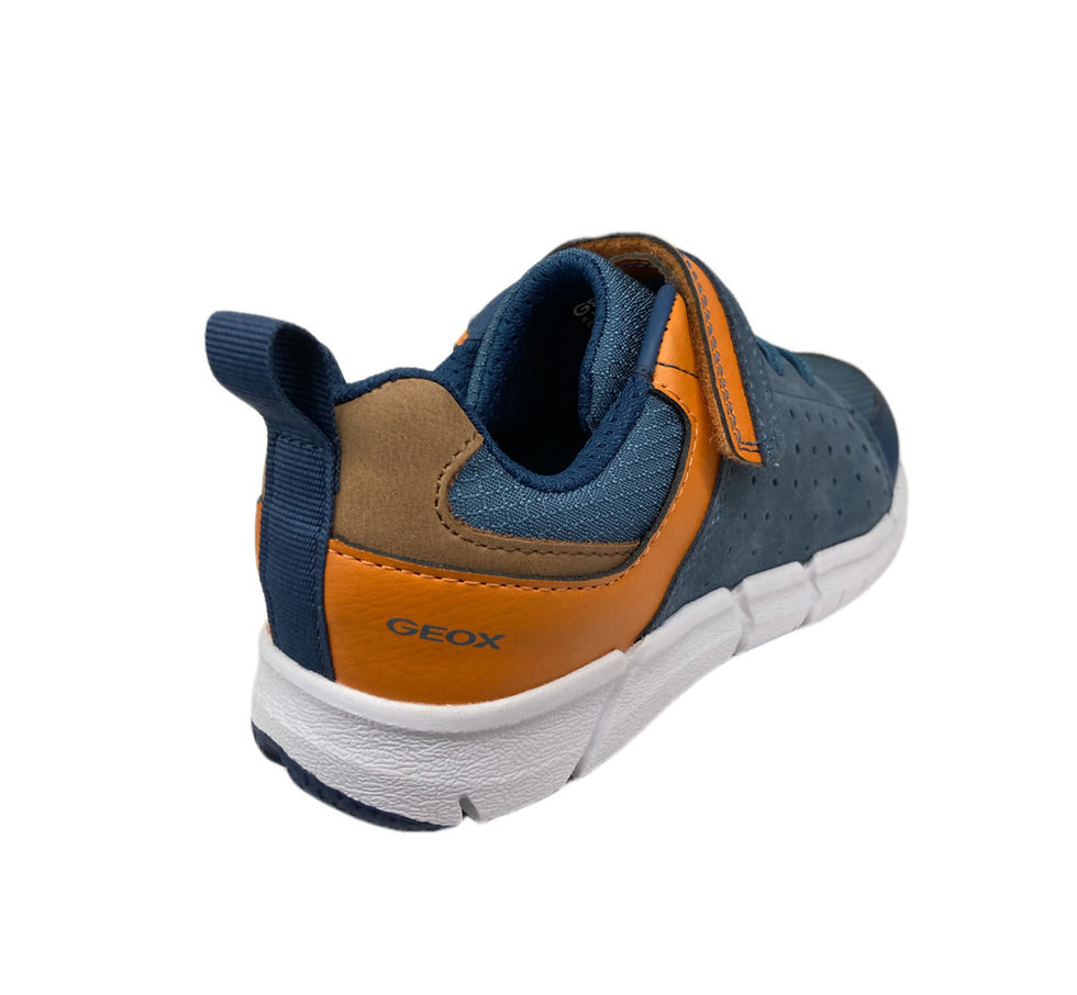 Thumbnail: Geox J Flexyper Boys Trainers in Avio & Orange