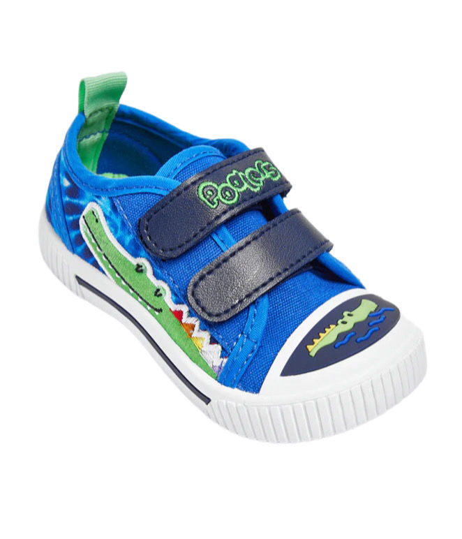 Podlers Royce Boys Canvas Shoes with Crocodile Designs in Navy