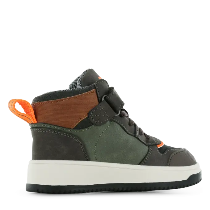 Thumbnail: Shoesme Casual Boys Waterproof Hi Top Sneaker in Green & Brown