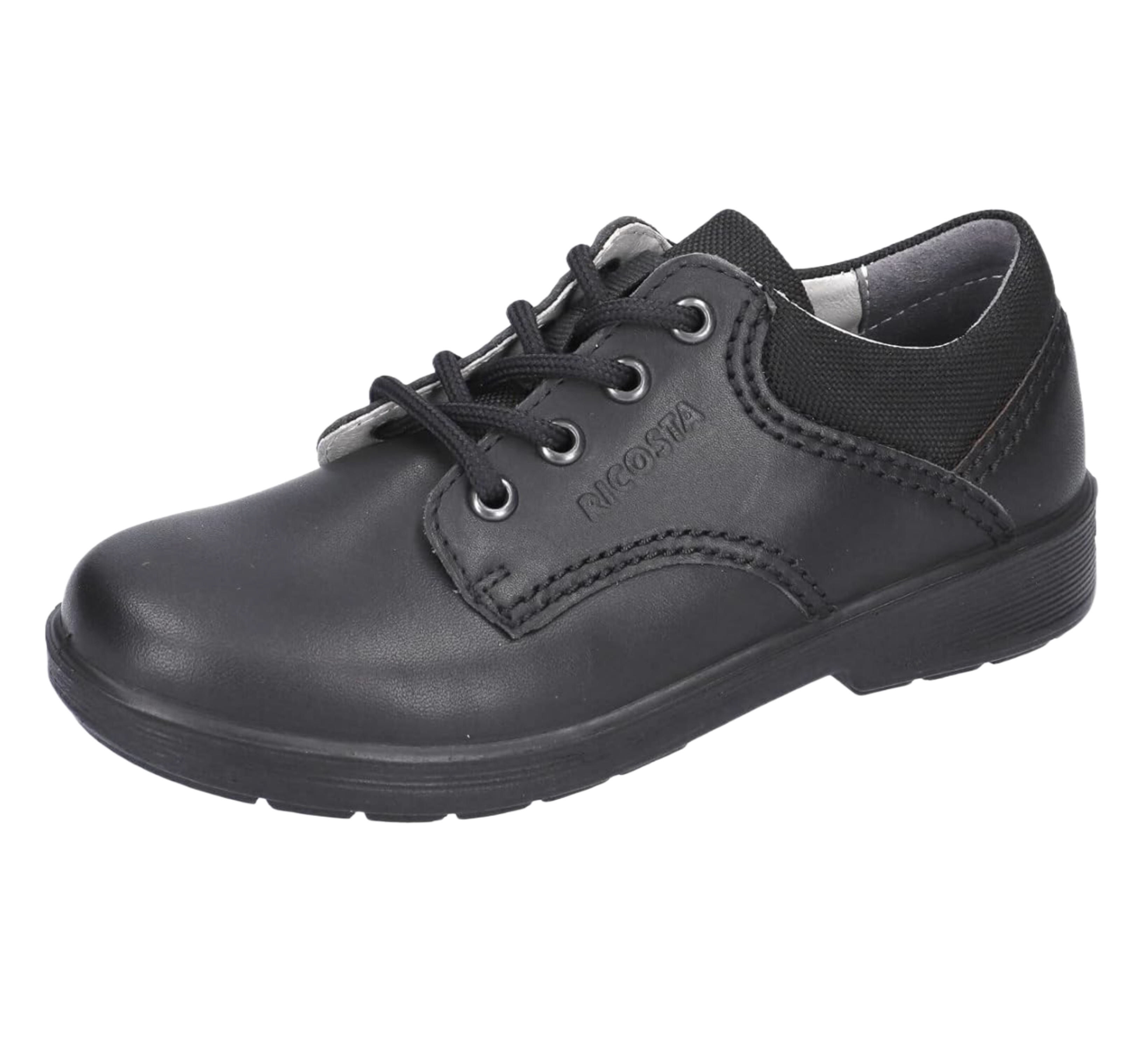 Ricosta Harry Senior Boys School Shoes in Black Leather