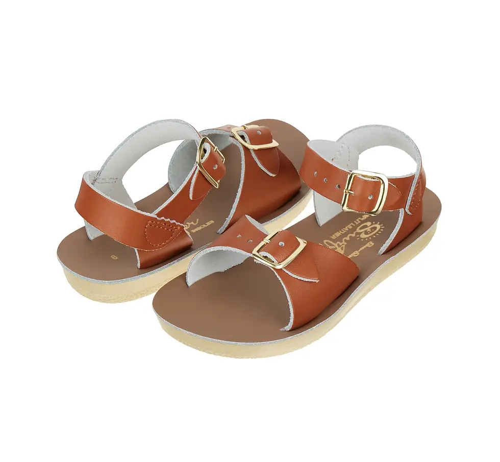 Saltwater Kids Surfer Sandal in Tan Leather (Waterproof)