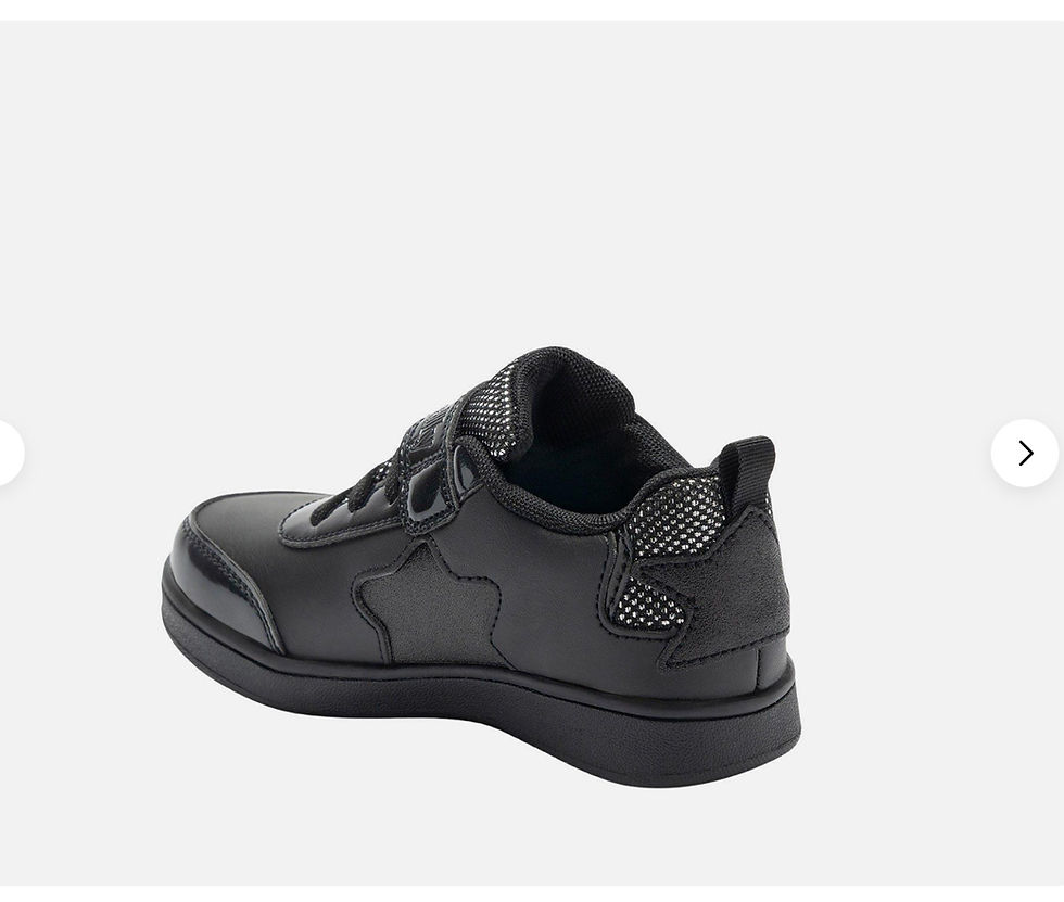 Thumbnail: Lelli Kelly Rosa Low Black School Trainers with Star Decorations