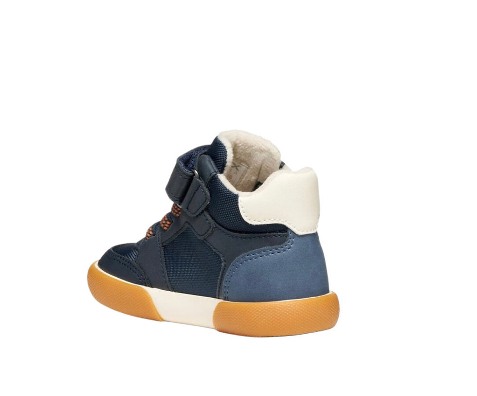Thumbnail: Geox B Gisli Boys Boots in Navy with Orange