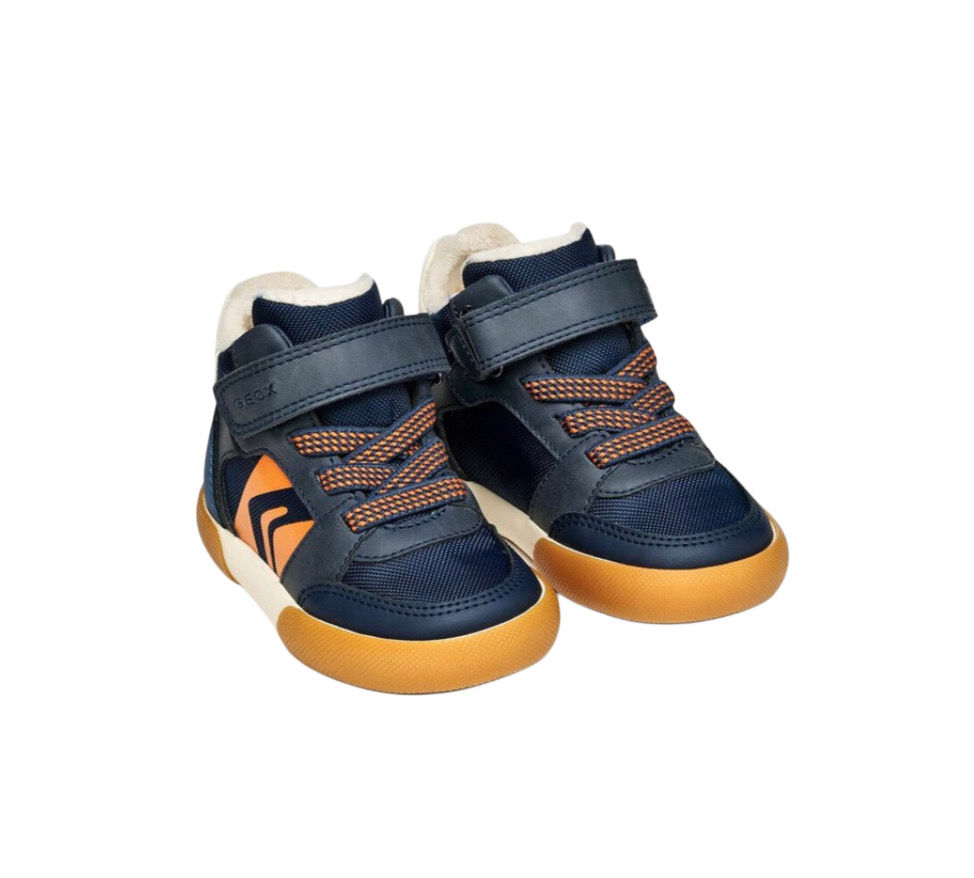 Thumbnail: Geox B Gisli Boys Boots in Navy with Orange