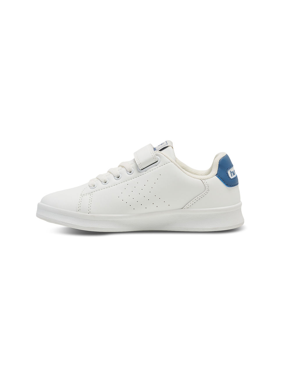 Thumbnail: Hummel Busan Jr Court Trainer in White with Blue