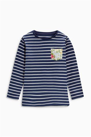 Thumbnail: Stripe Pocket Long Sleeve T-Shirt (3mths-6yrs)