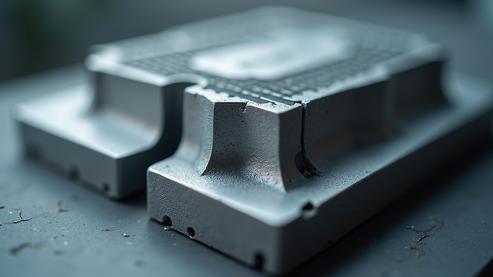 Close-up view of a modern mold design showcasing intricate details