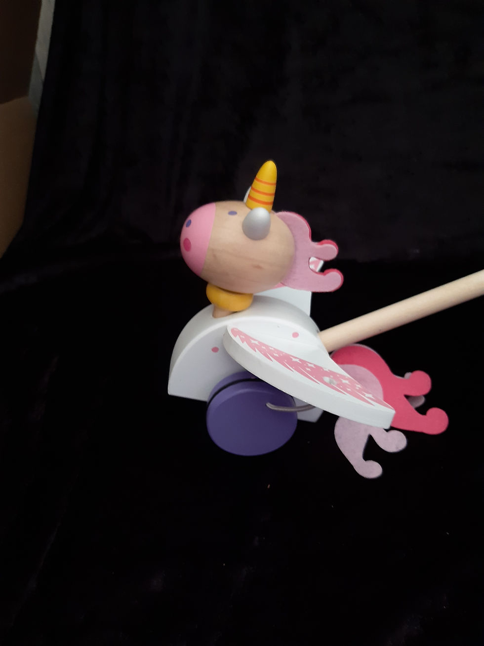 Miniaturbild: Schiebe Einhorn 15cm Holz schieben, Stab, bewegen 