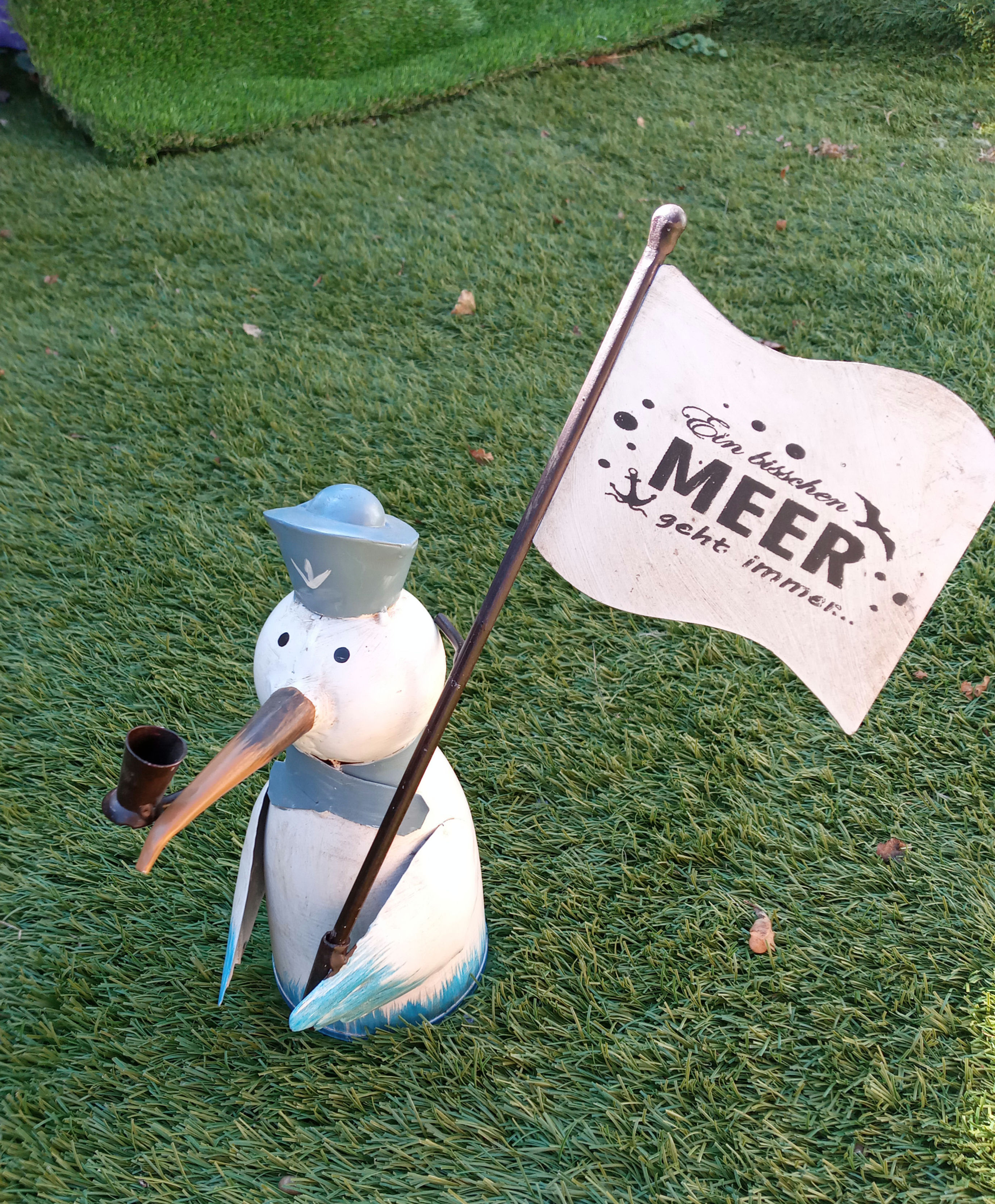 Zaunhocker Möwe mit Schild MEER ca 25cm