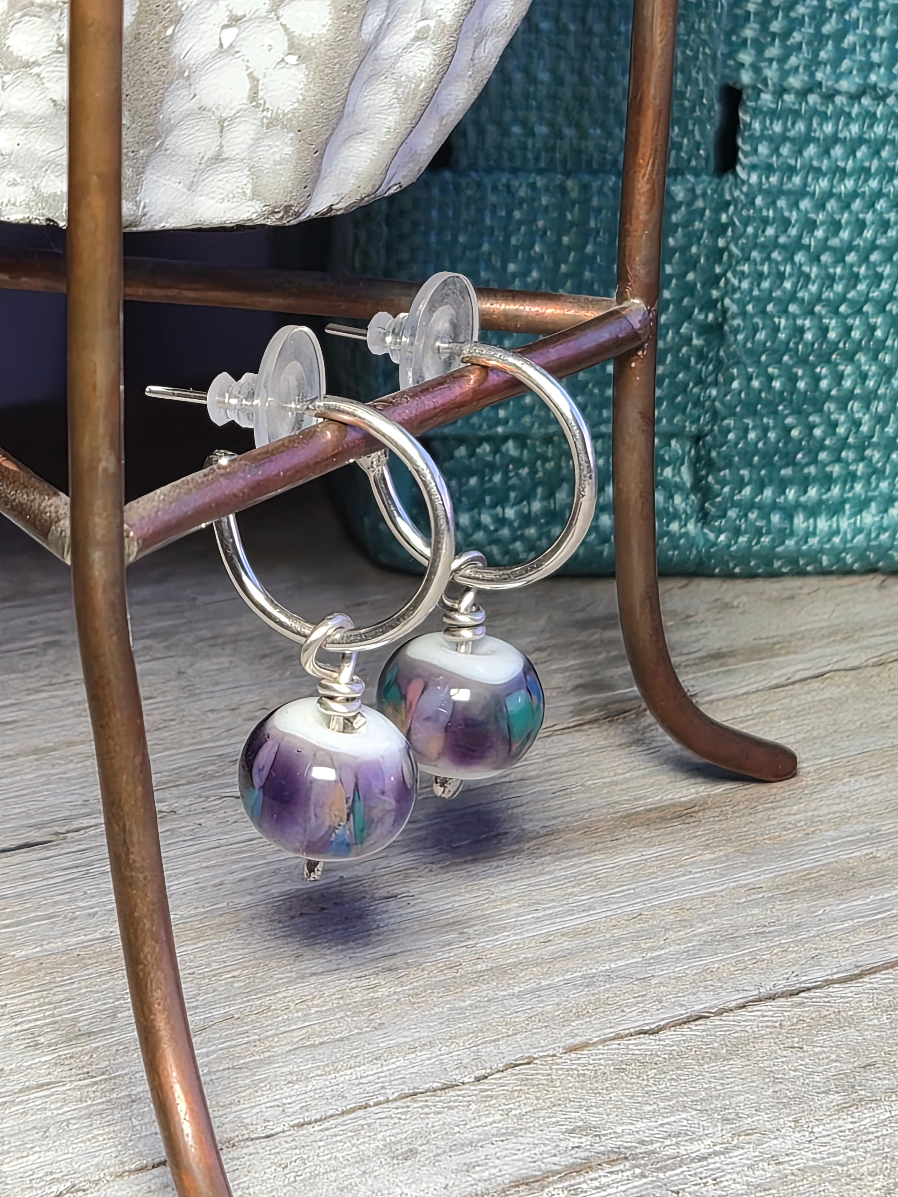 Lampwork Interchangeable Hoop Earrings #3