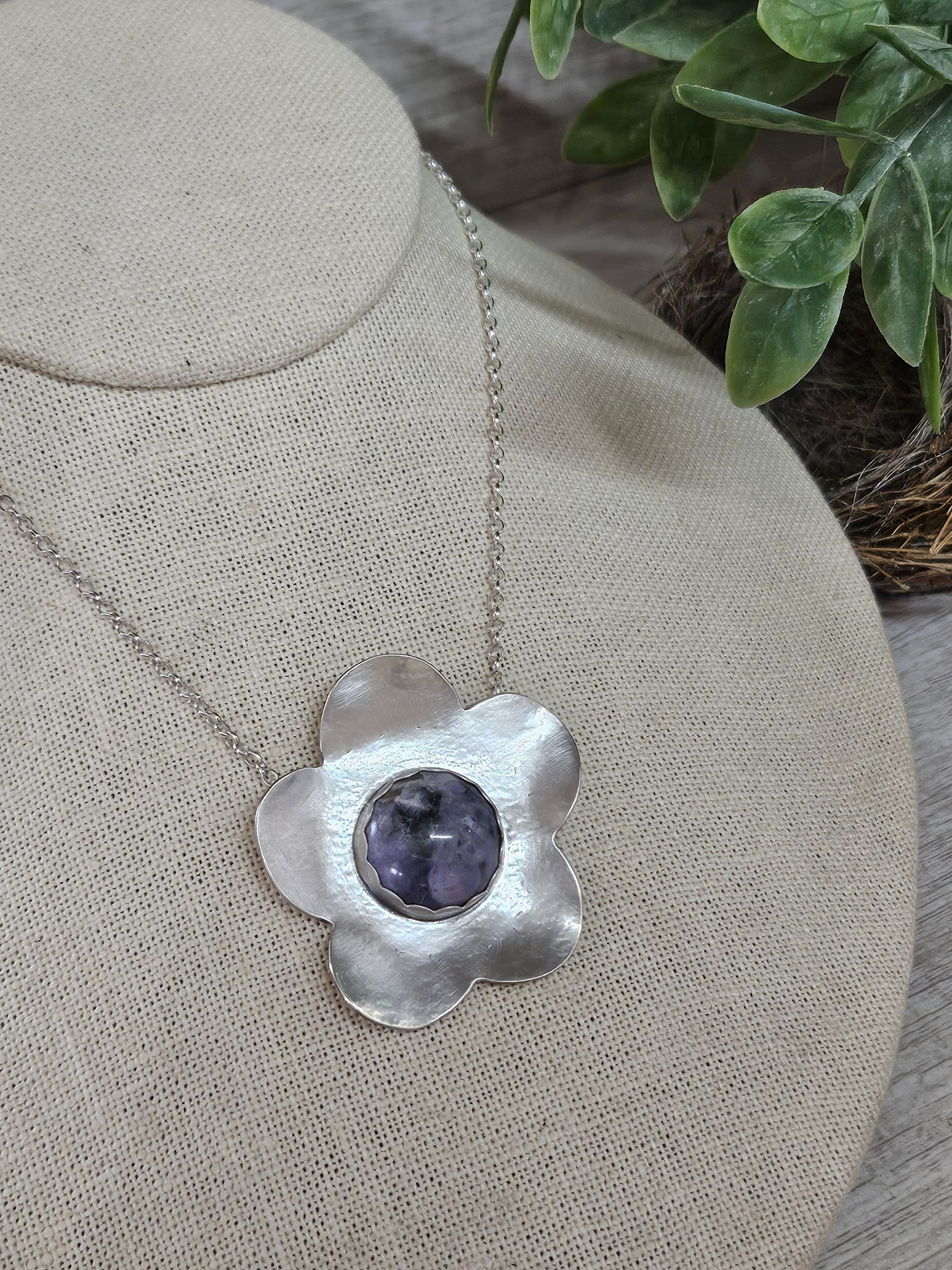 Tiffany Stone Flower Pendant