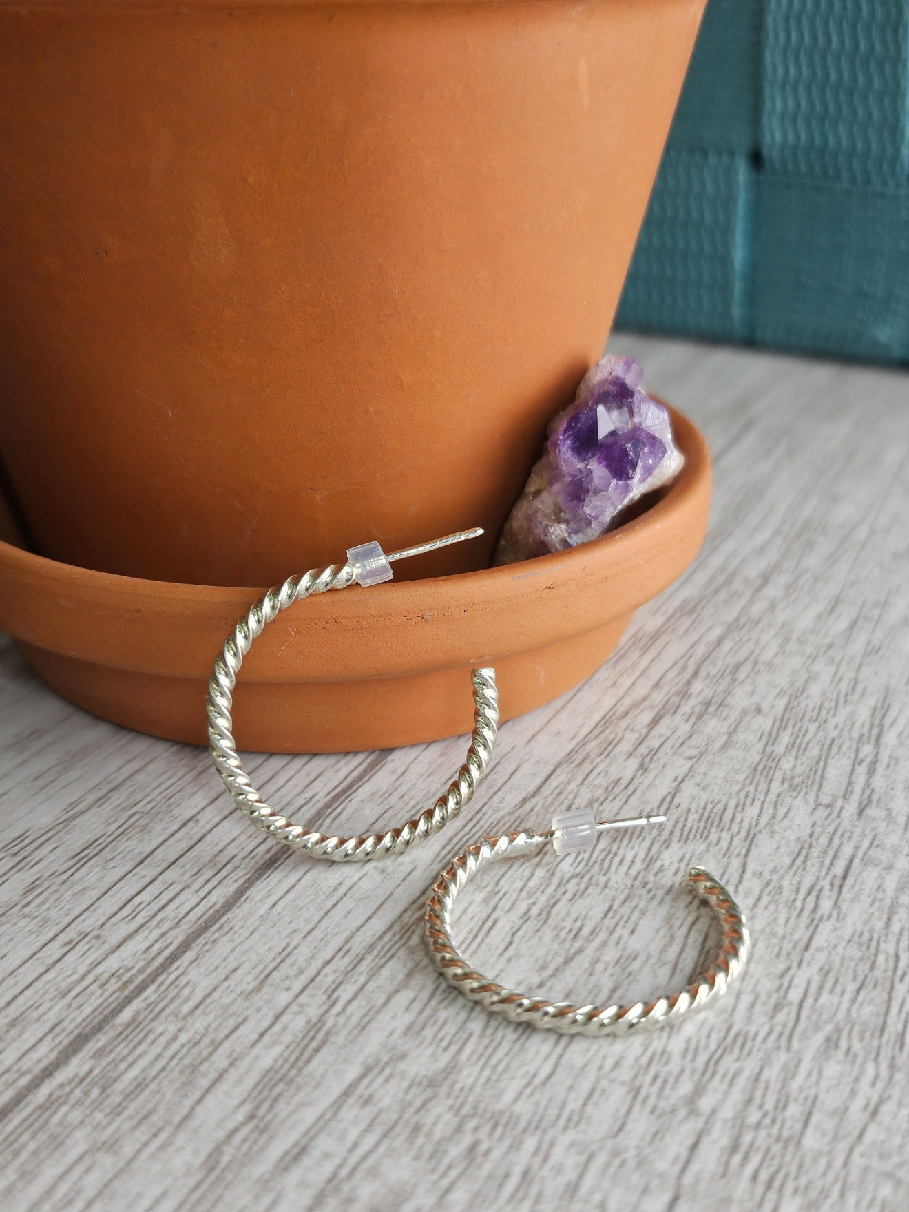 Twisted Silver Hoops