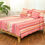 Thumbnail: DaDa Bedding Multi-Red Pink Boho Summer Stripes Scalloped Lightweight Coverlet