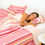 Thumbnail: DaDa Bedding Multi-Red Pink Boho Summer Stripes Scalloped Lightweight Coverlet