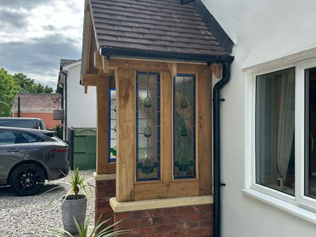 Glazed green oak frame