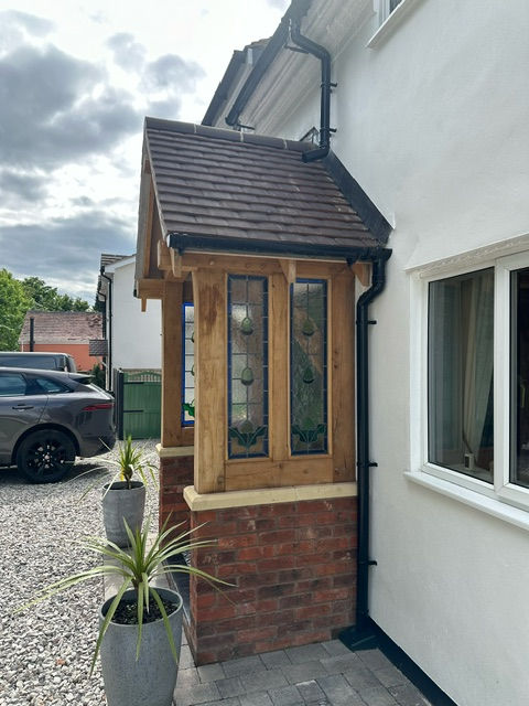 Glazed green oak frame