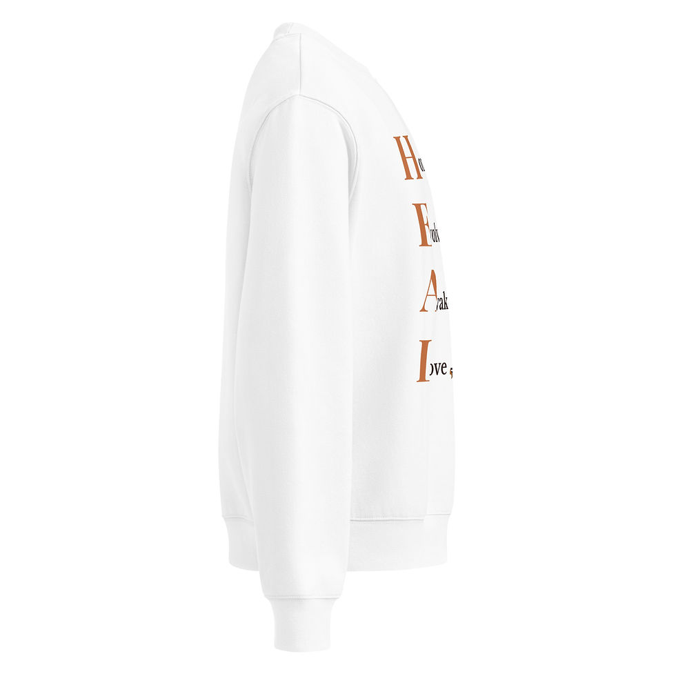 Thumbnail: The H.E.A.L. Oversized Heavyweight Sweatshirt — Honor. Evolve. Awaken. Love.