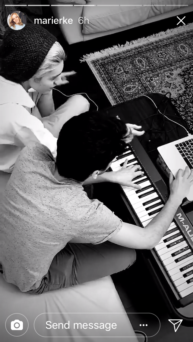 Kristian and his brother Daniel working on a new song together.