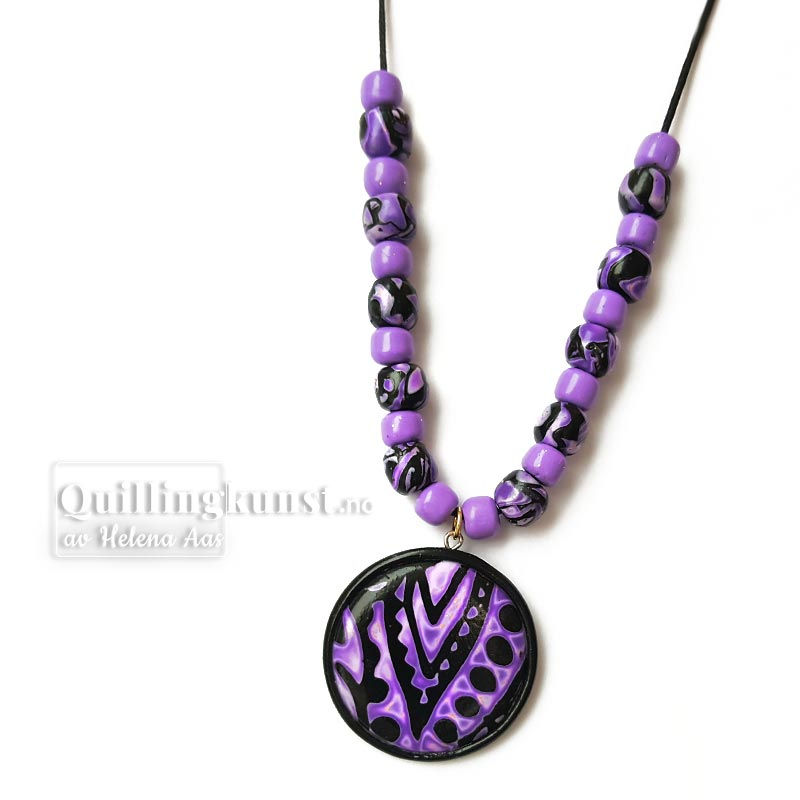 Collier Mokume Gane lilla, kronblad