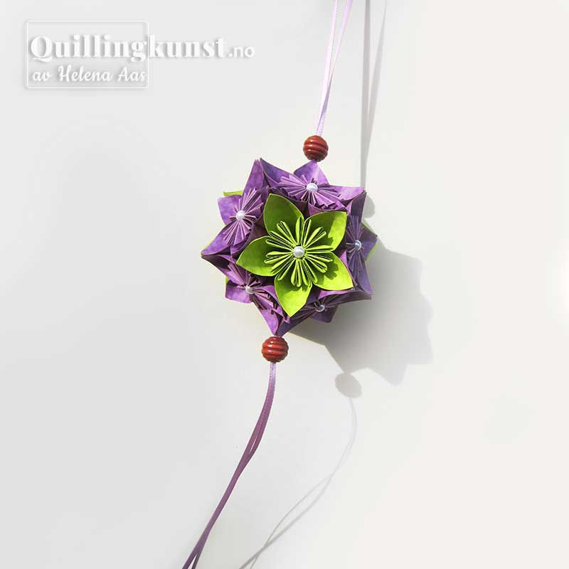 Miniatyrbilde: Kusudama Storklokker blå & grønn
