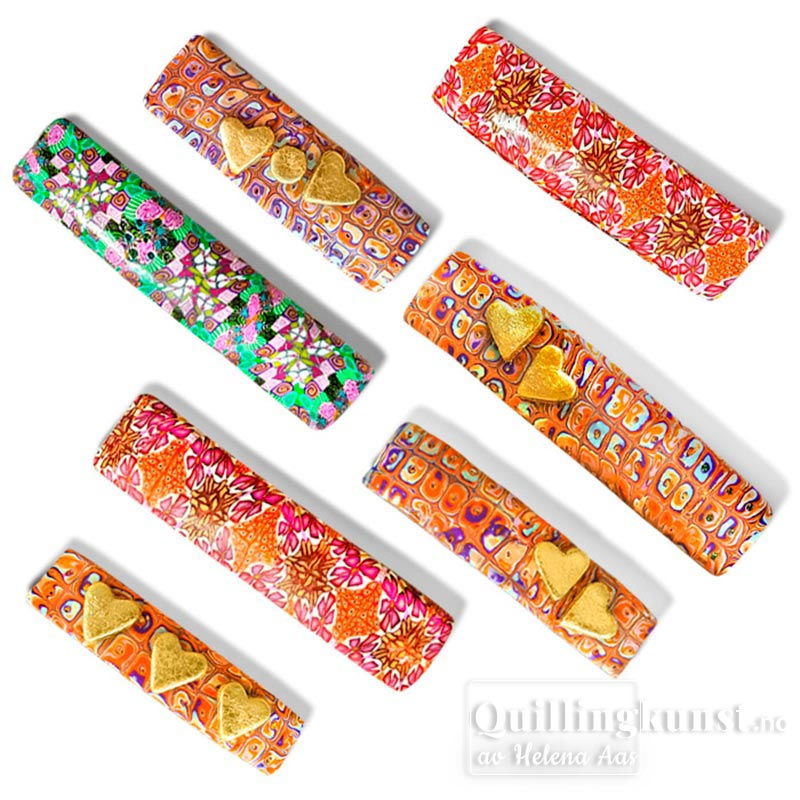 Miniatura: Hårspenner i leire, oransje