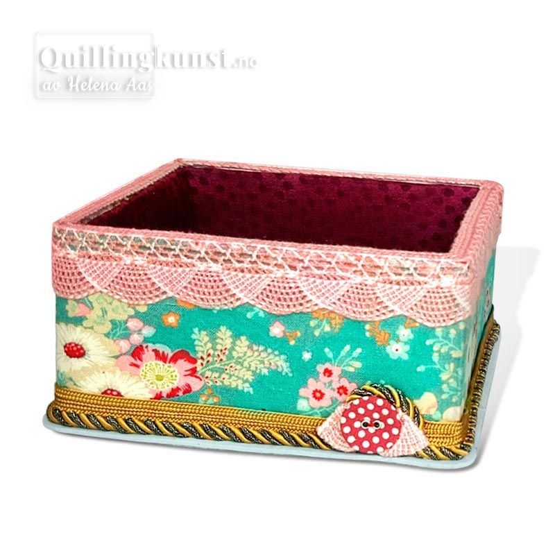 Dekorativ boks, turkis & rosa