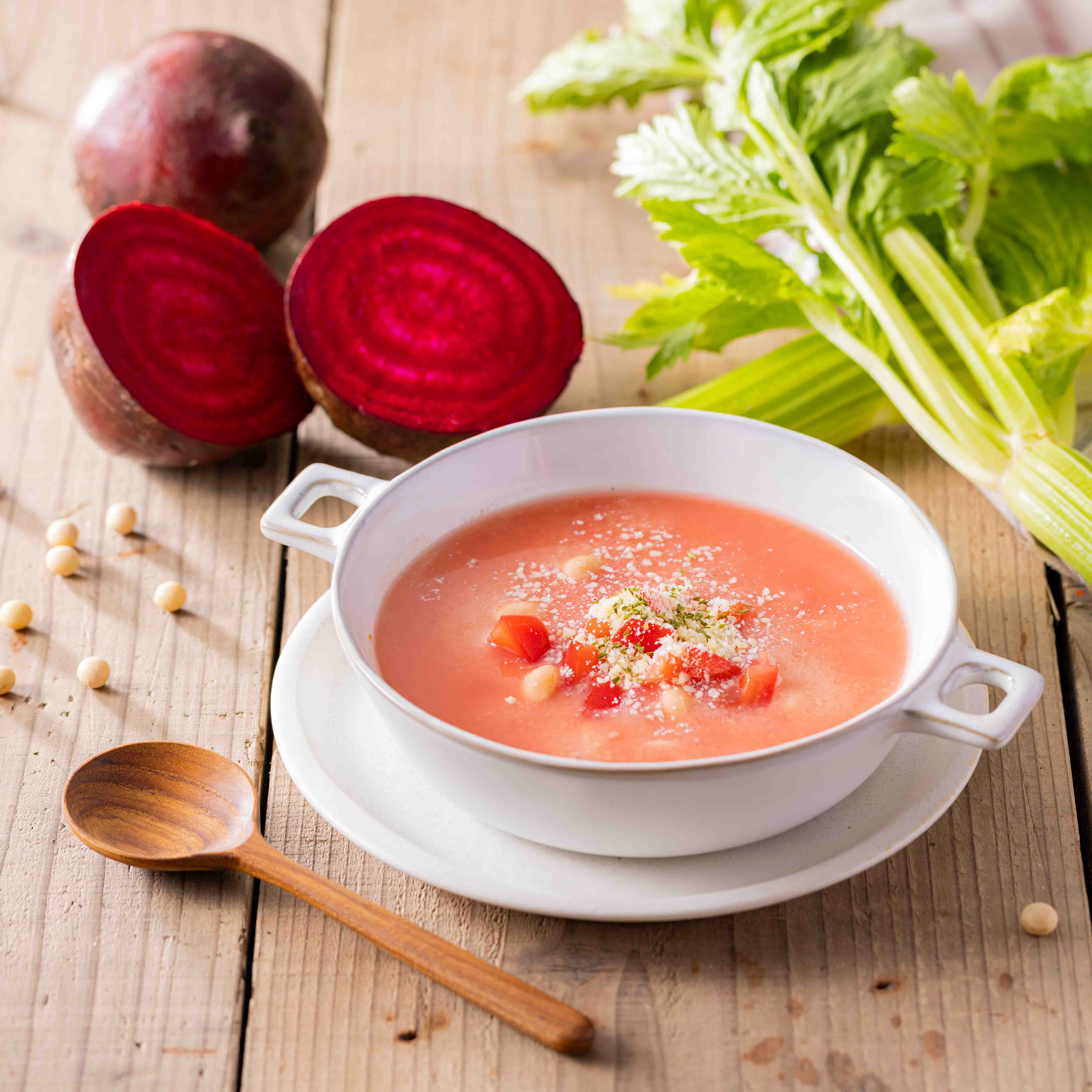 ビーツの大豆スープ