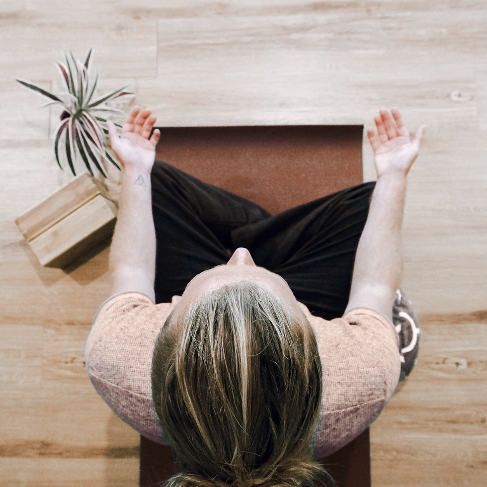 Woman meditating on yoga mat